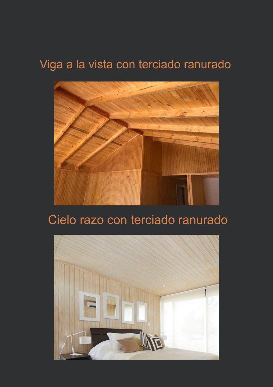 Fachada interior con terciado ranurado